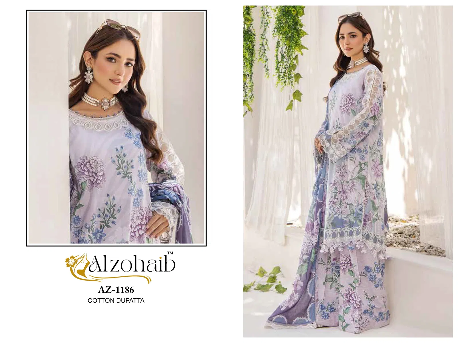 Sakina Vol 2 by Alzohaib Cotton Dupatta Pakistani Salwar Suits Wholesale Online